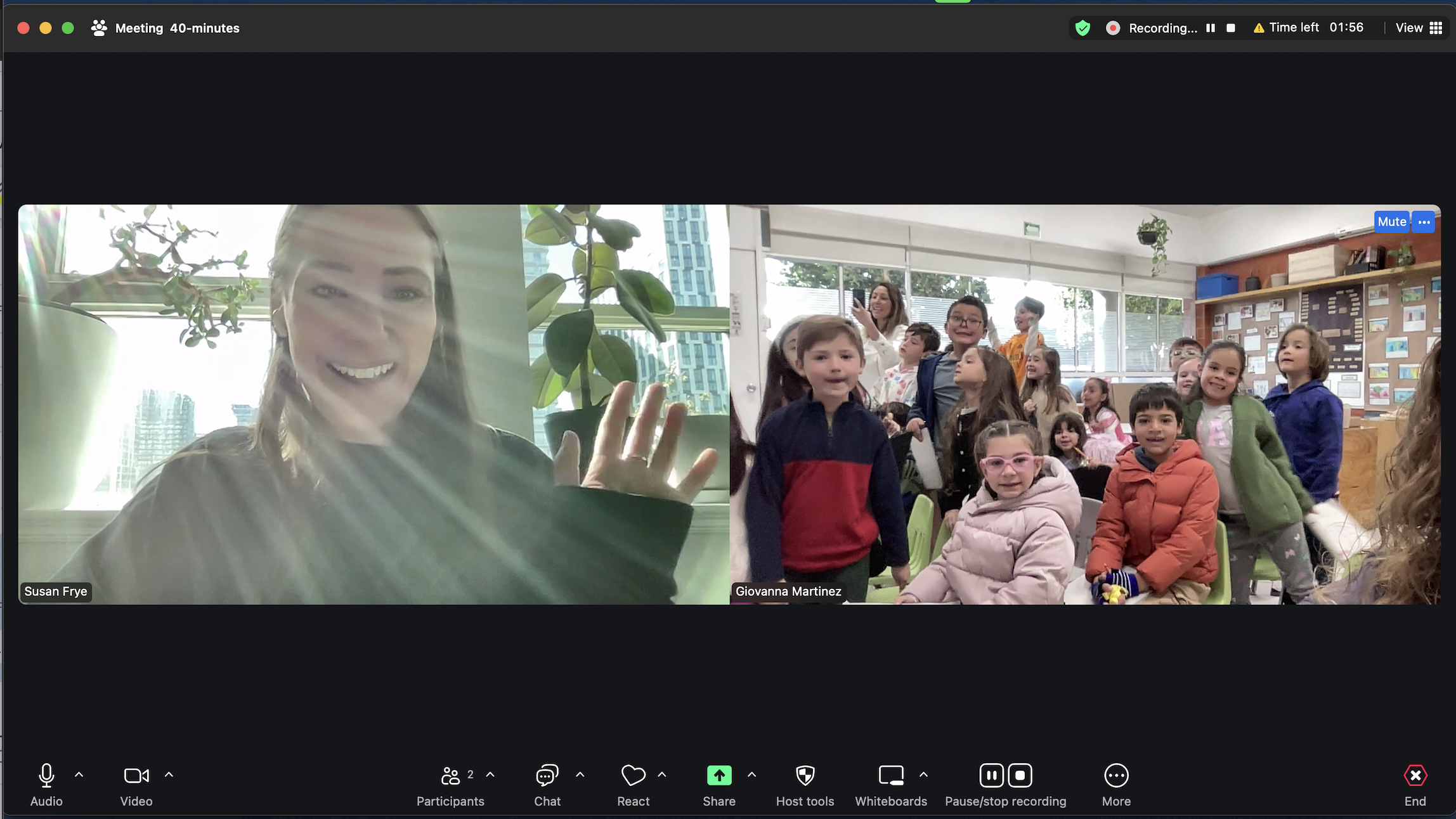 Video call with students from Eton Elementary School in Mexico City